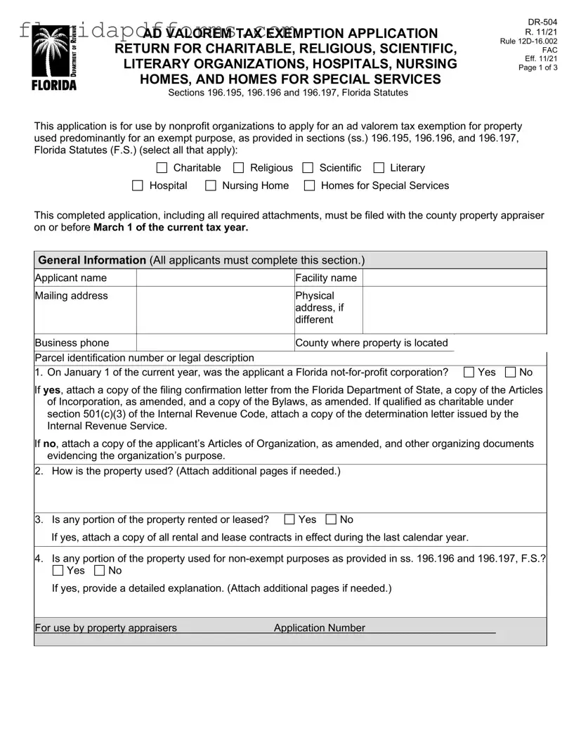Fill in Your Dr 504 Florida Form