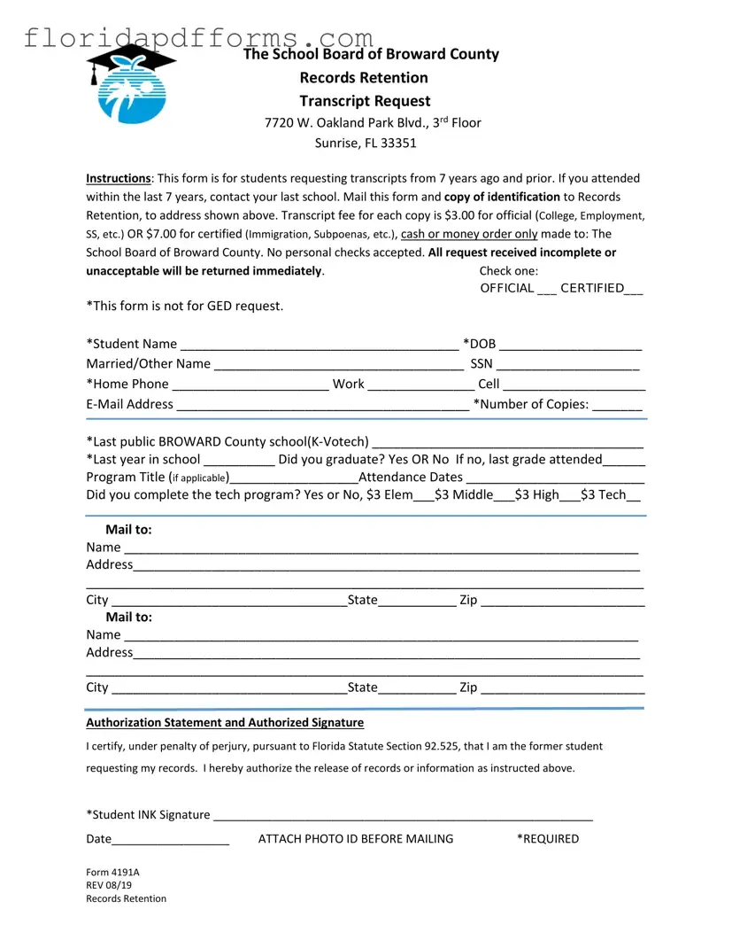 Fill in Your Florida 4191A Form