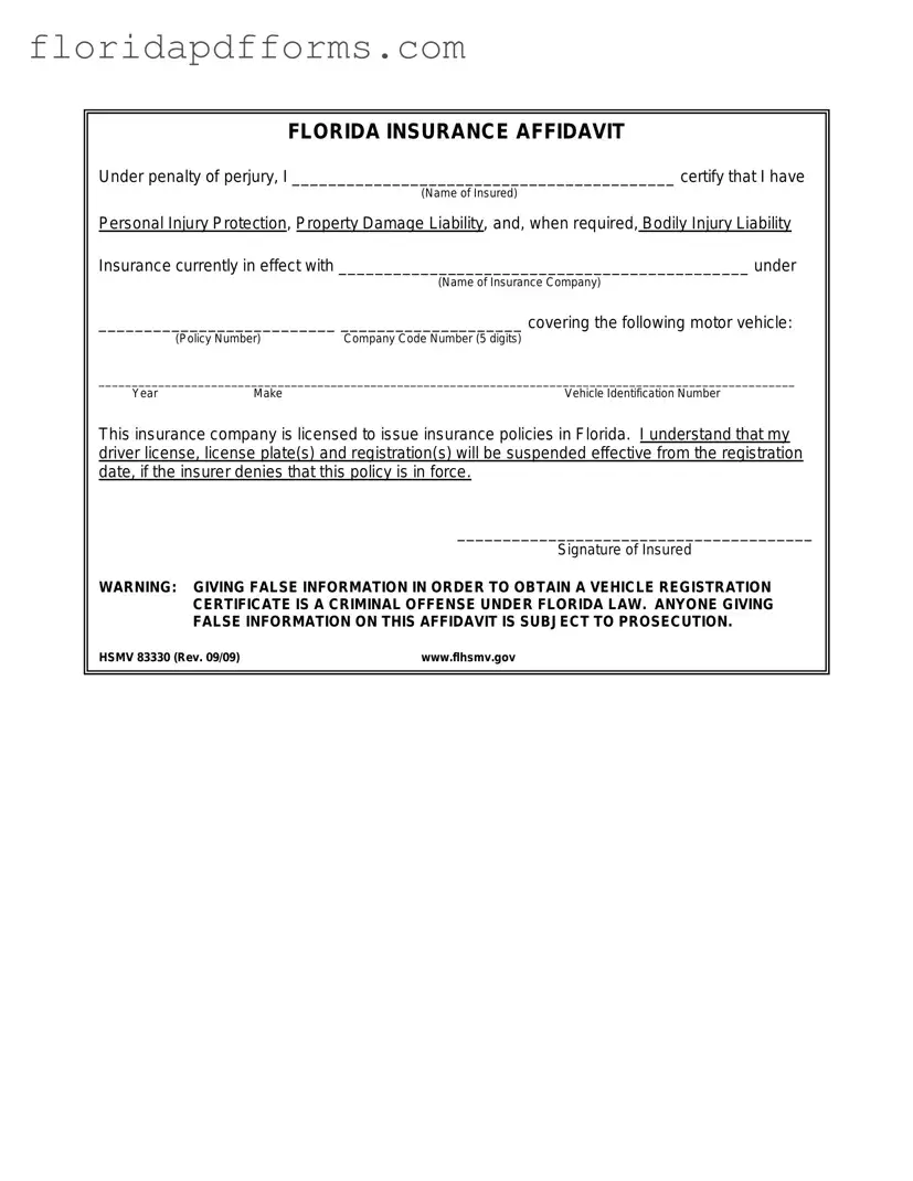 Fill in Your Florida Hsmv 83330 Form