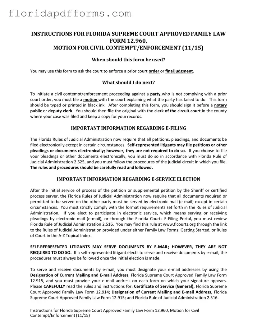 Fill in Your Florida Motion Form
