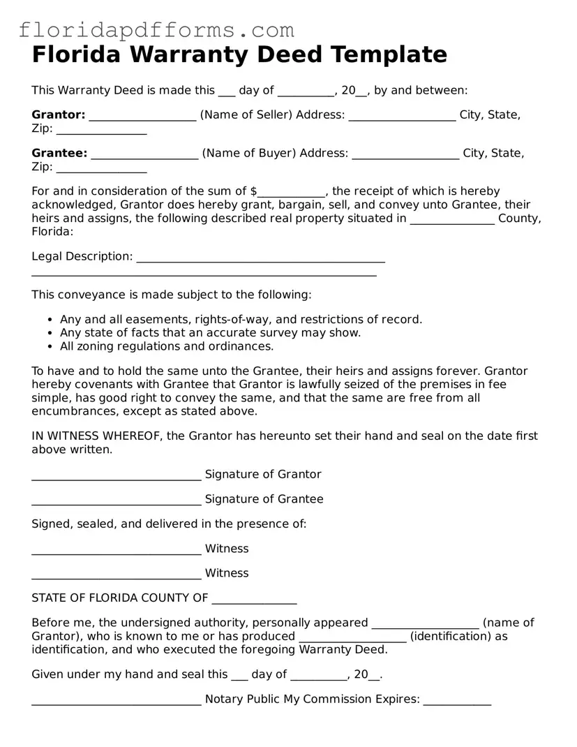Official  Deed Template for Florida