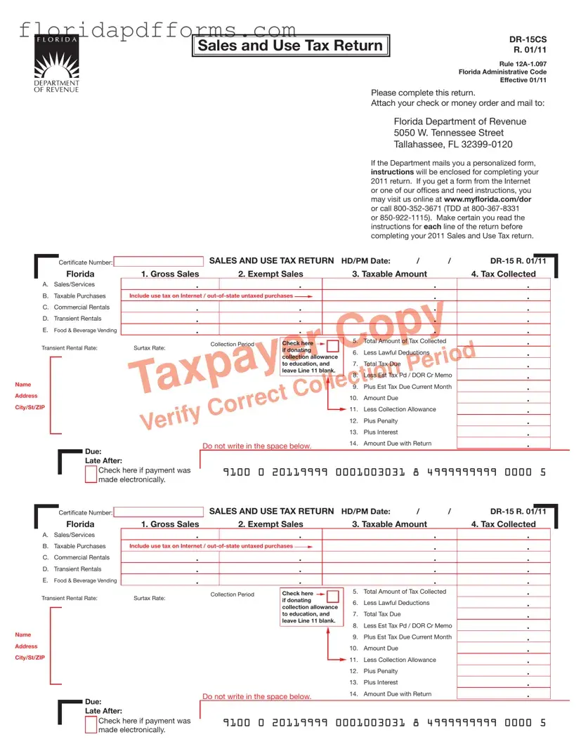 Fill in Your Florida Sales Tax Form