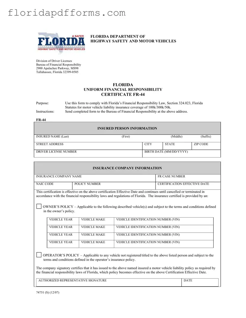 Fill in Your Fr44 Florida Form