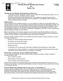 Fill in Your Florida Annual Resale Certificate Form