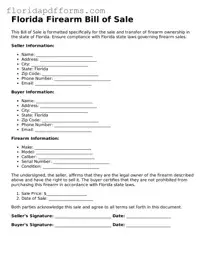 Official  Firearm Bill of Sale Template for Florida