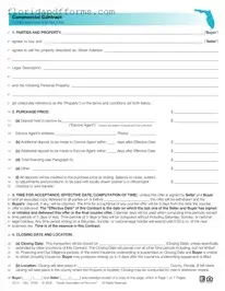 Fill in Your Florida Commercial Contract Form