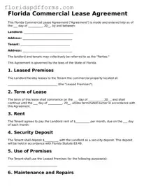 Official  Commercial Lease Agreement Template for Florida