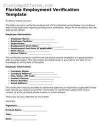 Official  Employment Verification Template for Florida