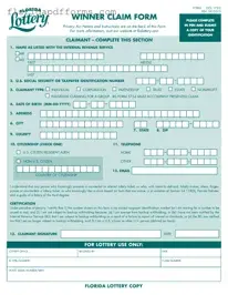Fill in Your Florida Lottery Claim Form