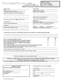 Fill in Your Florida Monthly Report Form