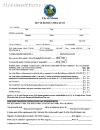Fill in Your Florida Orlando Driver License Form