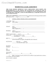 Fill in Your Florida Residential Agreement Form