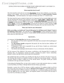 Fill in Your Parenting Plan Examples Florida Form